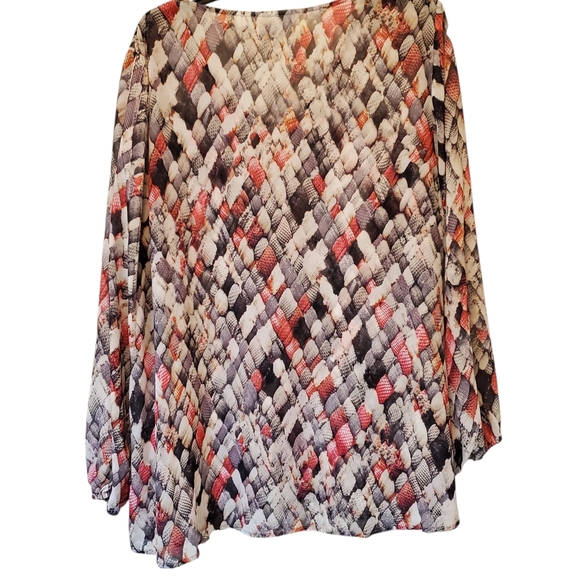 🎁Liz Claiborne Plus Size Multicolor Patterned Blouse Size 2X - Picture 3 of 4